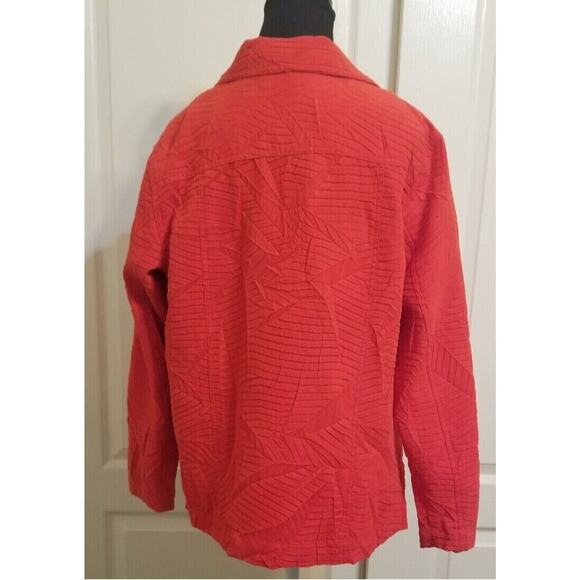 Erin London Women's Red Crinkle Blazer Jacket Button up Long Sleeve Size S - LN - Picture 3 of 9